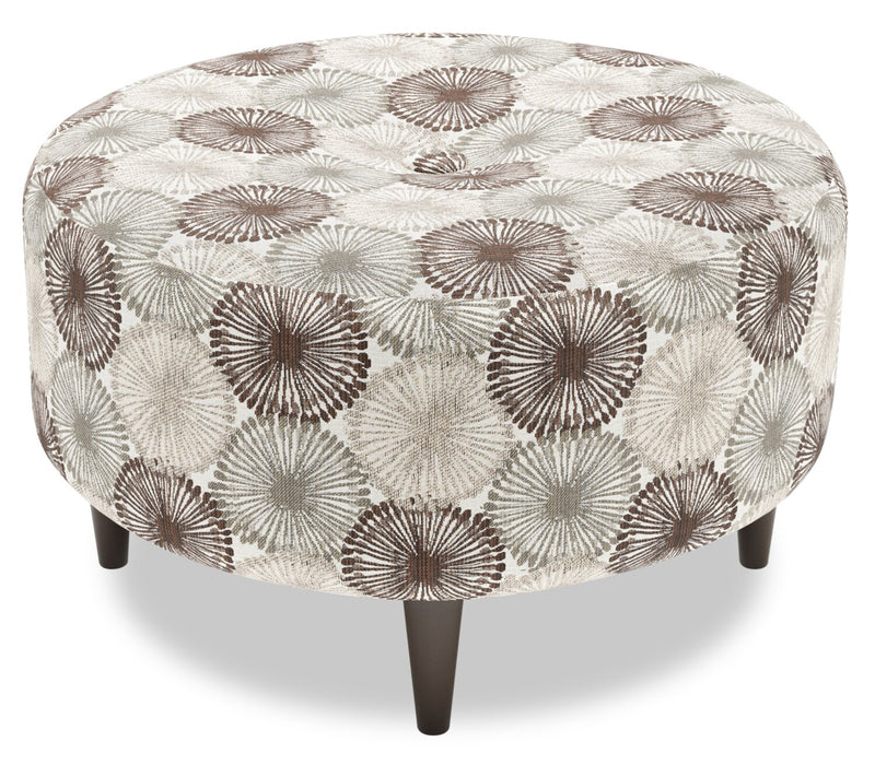 Pouf personnalisable The Curve de Sofa Lab de 31 po fabriqué au Canada en tissu - Stone multicolore