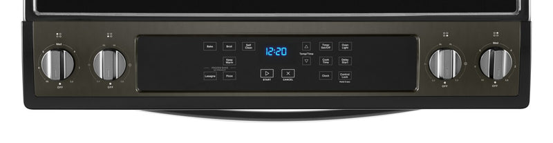 Cuisinière électrique Whirlpool de 4,8 pi³ avec autonettoyage - acier inoxydable noir - YWEE515S0LV