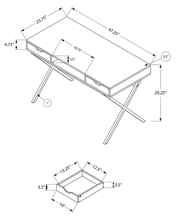 Bureau Flynn de 47,25 po d’apparence bois recyclé à 2 tiroirs - espresso