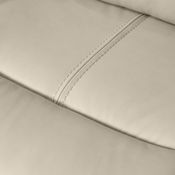 Sofa à inclinaison électrique Prescott de Scott Living de 88,5 po en cuir véritable avec appuie-têtes électriques - gris platine