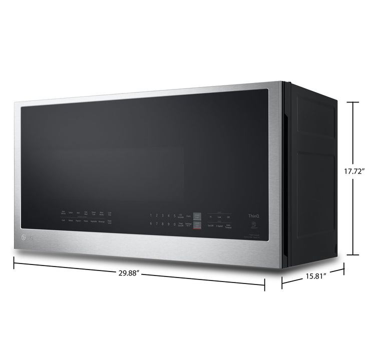 Four à micro-ondes à hotte intégrée LG de 2 pi³ avec EasyCleanMD et cuisson par capteur - acier inoxydable Smudge-ProofMD - MVEL2033F
