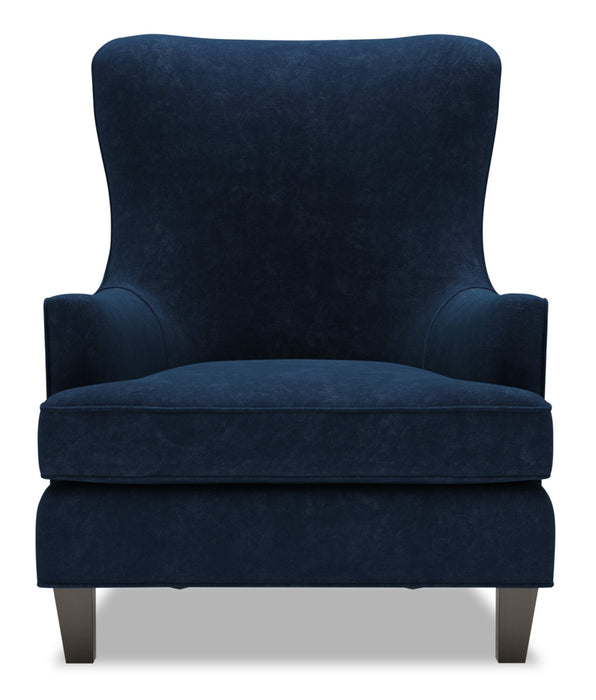 Fauteuil d’appoint à oreilles Sofa Lab personnalisable de 32 po fabriqué au Canada en tissu de velours - bleu Royal Blue