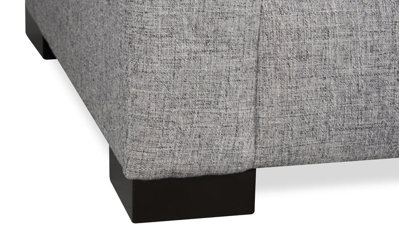 Sofa-lit personnalisable Track de Sofa Lab de 85 po fabriqué au Canada en tissu d’apparence lin avec accoudoirs rectilignes - gris Luna Domino