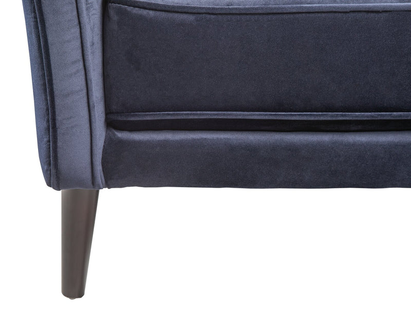 Fauteuil d’appoint Brinley de 29 po en tissu de velours avec pattes en bois - bleu