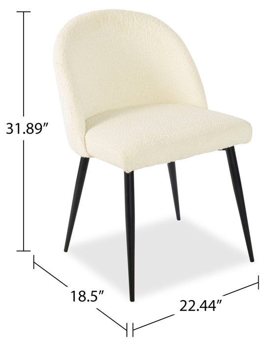 Chaise de salle à manger Bali en tissu bouclé et en métal - taupe