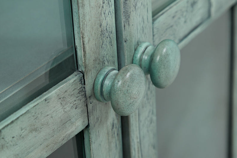 Grande armoire décorative Rocco de 70 po avec 6 portes - bleu antique