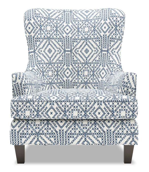 Fauteuil d’appoint à oreilles Sofa Lab personnalisable de 32 po fabriqué au Canada en tissu - Ink multicolore