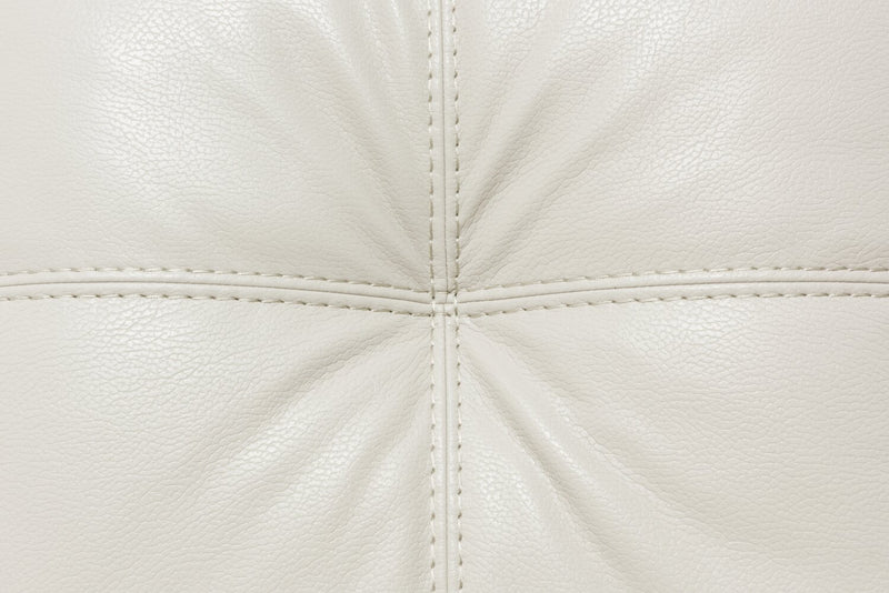 Sofa sectionnel de gauche Addison 2 pièces fabriqué au Canada en tissu d’apparence cuir avec coussins de siège amovibles - beige