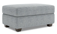 Pouf de rangement The Trunk de Sofa Lab de 39 po fabriqué au Canada en tissu d’apparence lin - gris Luna Pewter