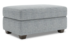 Pouf de rangement personnalisable The Trunk de Sofa Lab de 39 po fabriqué au Canada en tissu d’apparence lin - gris Luna Pewter