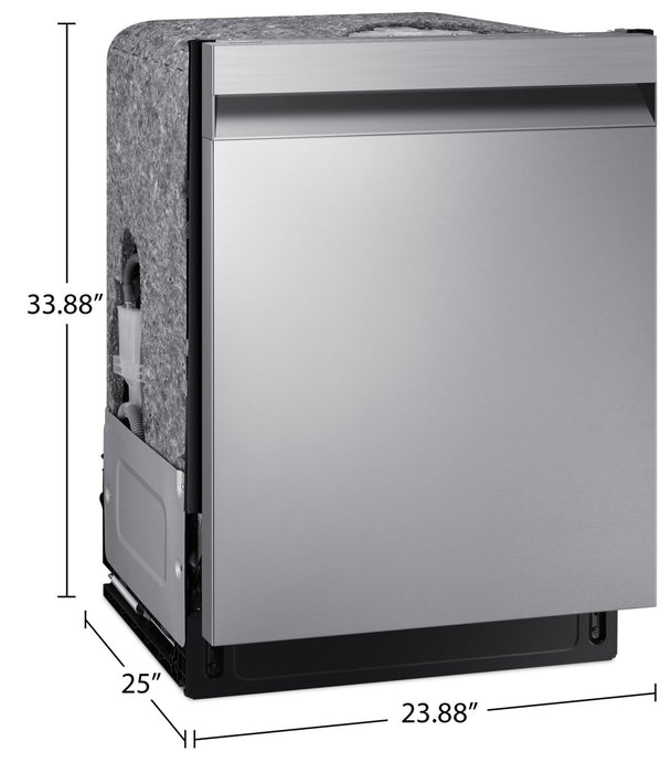 Lave-vaisselle encastré Samsung à 48 dBA de 24 po avec commandes sur le dessus, technologie de lavage ultrapuissant Storm WashMD et mise en marche différée - DW80CG5420SRAA