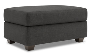 Pouf de rangement personnalisable The Trunk de Sofa Lab de 39 po fabriqué au Canada en tissu d’apparence lin - gris Luna Kohl