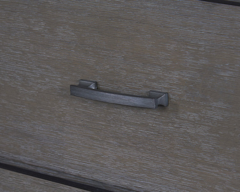 Commode Koda de 60 po (L) x 36 po (H) à 6 tiroirs en acacia pour la chambre à coucher - grise