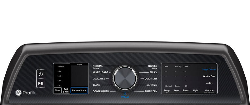 Laveuse à chargement par le haut de 6,2 pi3 et sécheuse électrique de 7,4 pi3 de Profile - gris diamant 