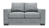 Causeuse personnalisable Track de Sofa Lab de 62 po fabriquée au Canada en tissu d’apparence lin avec accoudoirs rectilignes - gris Luna Pewter