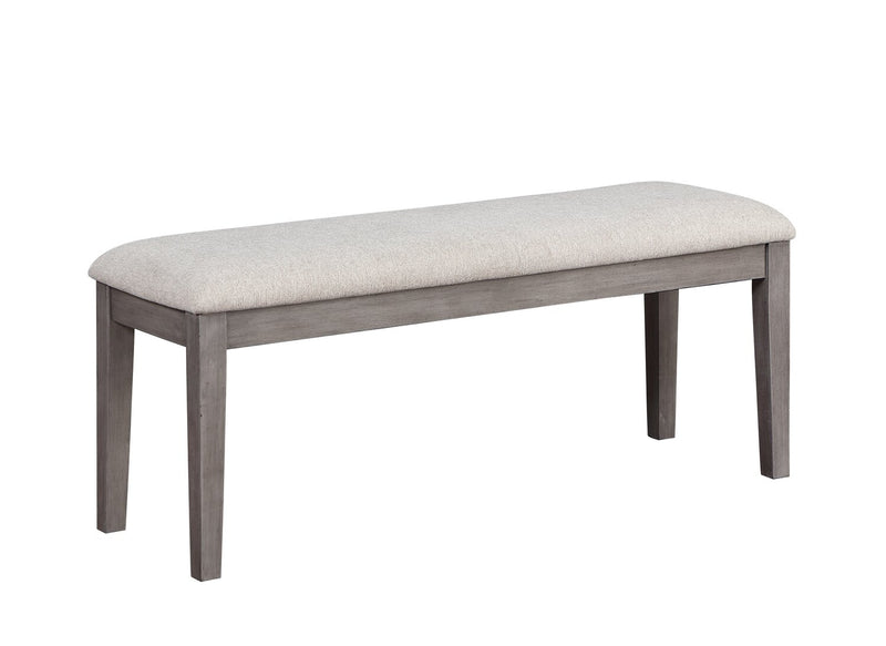 Ensemble de salle à manger Krew 6 pièces en mélamine avec table de 60 po (L), banc et 4 chaises - gris