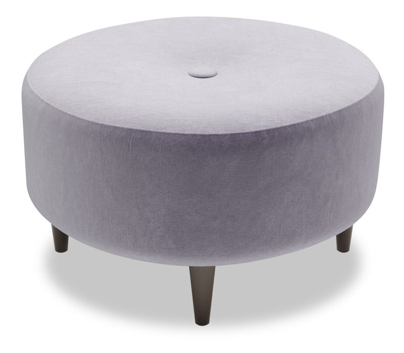 Pouf personnalisable The Curve de Sofa Lab de 31 po fabriqué au Canada en tissu de velours - gris Granite Grey