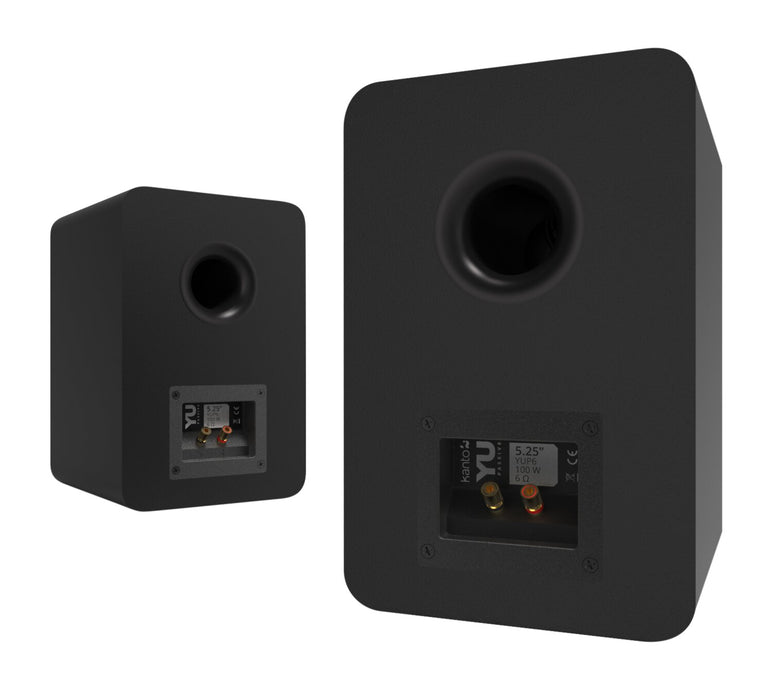 Haut-parleurs d'étagère passifs Kanto YU 5,25 po avec haut-parleur d’aigus 1 po, dôme en soie -noirs