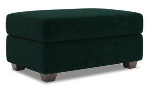 Pouf de rangement personnalisable The Trunk de Sofa Lab de 39 po fabriqué au Canada en tissu de velours - vert Hunter Green