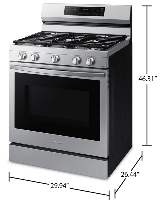 Cuisinière intelligente à gaz amovible Samsung de 6 pi³ avec friture à air - acier inoxydable - NX60A6711SS/AA