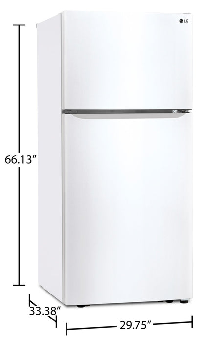 Réfrigérateur LG de 20 pi³ et de 30 po à congélateur supérieur - blanc - LTCS20020W