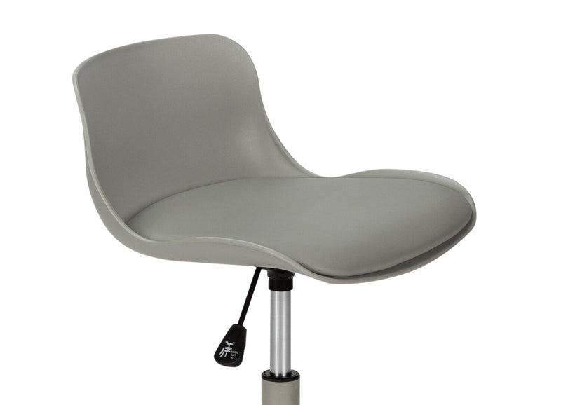 Chaise de bureau compacte Letty de 18,5 po avec dossier bas - grise