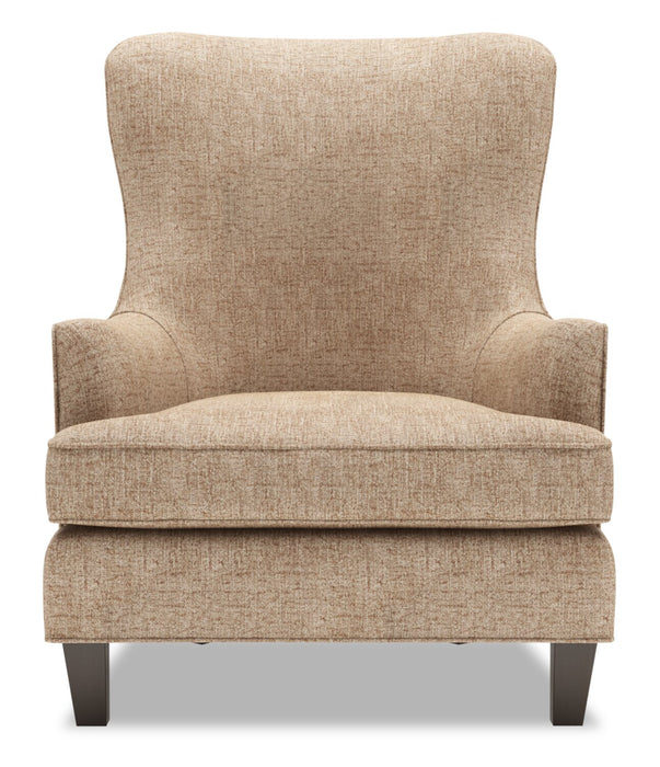 Fauteuil d’appoint à oreilles Sofa Lab personnalisable de 32 po fabriqué au Canada en tissu de chenille - taupe Luxury Taupe