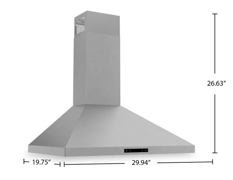 Hotte de cuisinière murale de style pyramidal Thor Kitchen de 30 po - ARH30P