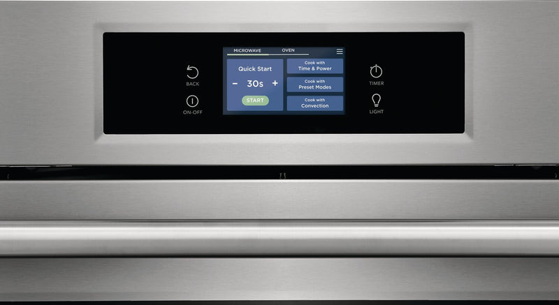 Four à micro-ondes combiné avec four mural électrique Frigidaire Professional de 1,7/5,3 pi³ et de 30 po avec convection totale - acier inoxydable Smudge-ProofMD - PCWM3080AF