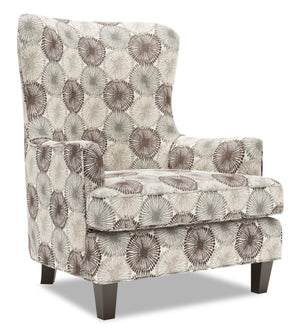 Fauteuil d’appoint à oreilles Sofa Lab personnalisable de 32 po fabriqué au Canada en tissu - Stone multicolore