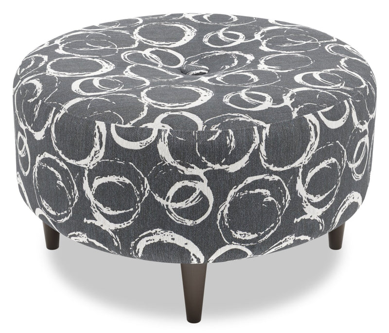 Pouf personnalisable The Curve de Sofa Lab de 31 po fabriqué au Canada en tissu - Heather multicolore
