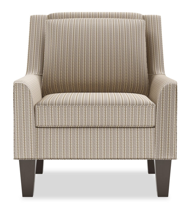 Fauteuil d’appoint club Sofa Lab personnalisable de 29 po fabriqué au Canada en tissu avec pattes en bois - beige Mushroom Beige