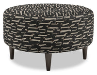 Pouf The Curve de Sofa Lab de 31 po fabriqué au Canada en tissu - Peppercorn multicolore