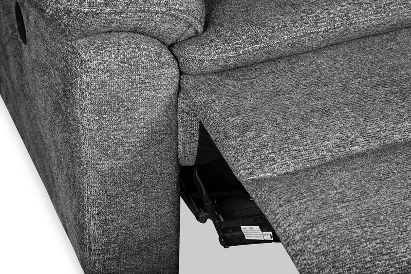 Fauteuil à inclinaison électrique Chandler de 37 po en tissu de chenille - gris