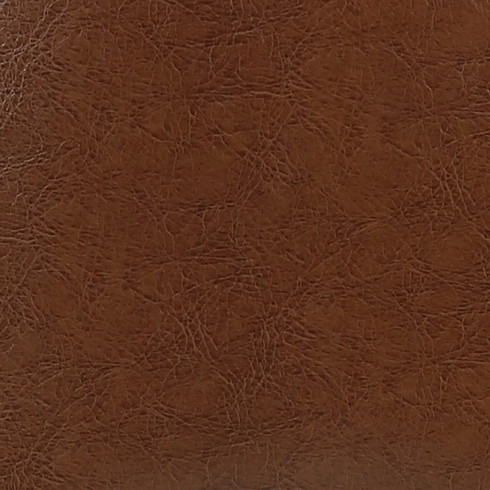 Tabouret Elijah de hauteur comptoir en tissu de cuir végétalien et en métal avec siège pivotant - brun