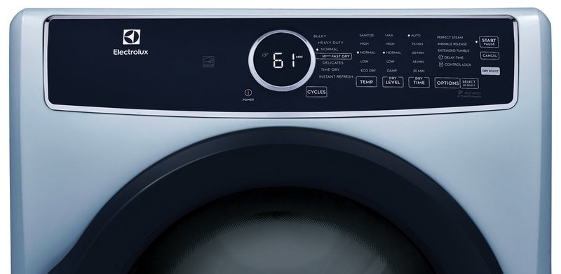 Sécheuse électrique Electrolux de 8 pi³ avec vapeur - bleu glacier - superposable - ELFE743CAG