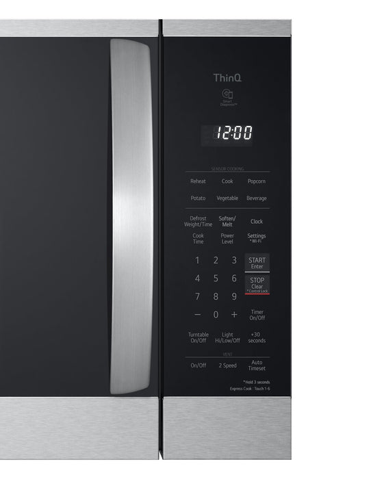 Four à micro-ondes à hotte intégrée LG de 1,8 pi³ avec EasyCleanMD et cuisson par capteur - acier inoxydable Smudge-ProofMD - MVEM1825F