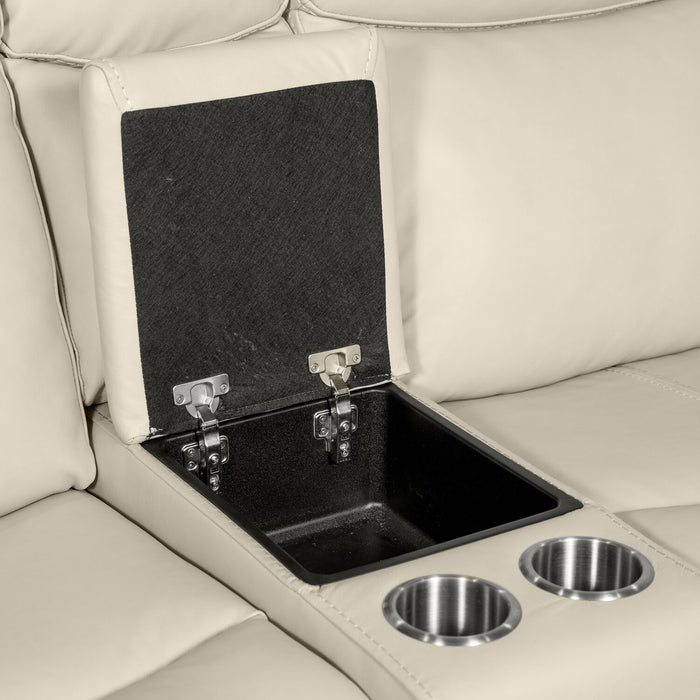 Causeuse à inclinaison électrique Prescott de Scott Living de 79 po en cuir véritable avec appuie-têtes électriques - gris platine