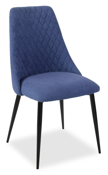 Ensemble de salle à manger Miya 5 pièces en acacia et métal avec table ronde de 36 po (L) et 4 chaises - bleu marine