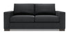 Sofa personnalisable Track de Sofa Lab de 75 po de format condo fabriqué au Canada en tissu d’apparence lin avec accoudoirs rectilignes - gris Pax Pepper