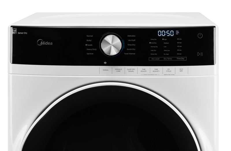 Sécheuse électrique Midea de 8 pi³ - blanche - superposable - MLE52N4AWW