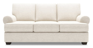 Sofa-lit personnalisable Roll de Sofa Lab de 86 po fabriqué au Canada en tissu de chenille avec accoudoirs enroulés - beige Luxury Sand
