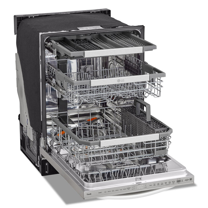 Lave-vaisselle intelligent encastré LG à 42 dBA de 24 po avec commandes sur le dessus et QuadWashMC Pro - acier inoxydable Smudge-ProofMD - LDTH7972S