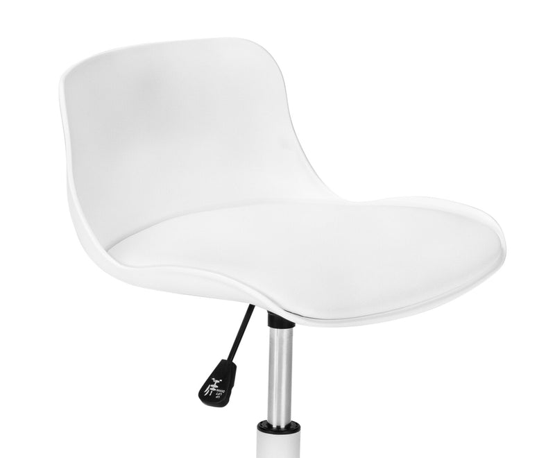 Chaise de bureau compacte Letty de 18,5 po avec dossier bas - blanche