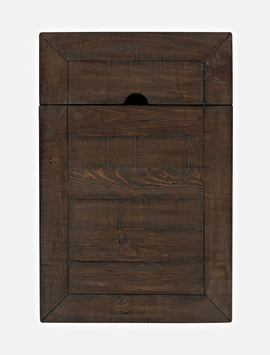 Table de fauteuil rustique Morgan de 16 po avec rangement - blanche avec bois recyclé