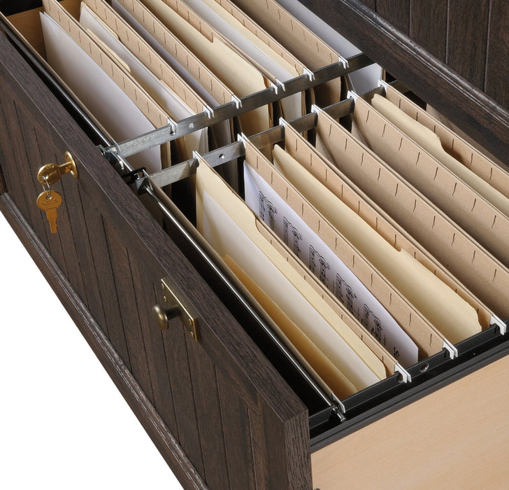 Classeur latéral Retta de 33,39 po à 2 tiroirs - chêne café 