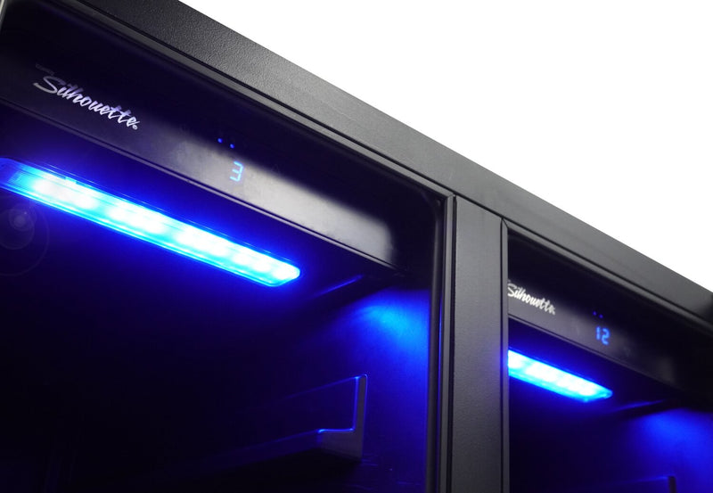 Refroidisseur à boissons et à vin Emmental de Silhouette de 5,1 pi³ et de 23,8 po à portes françaises - acier inoxydable - SBC051D1BSS