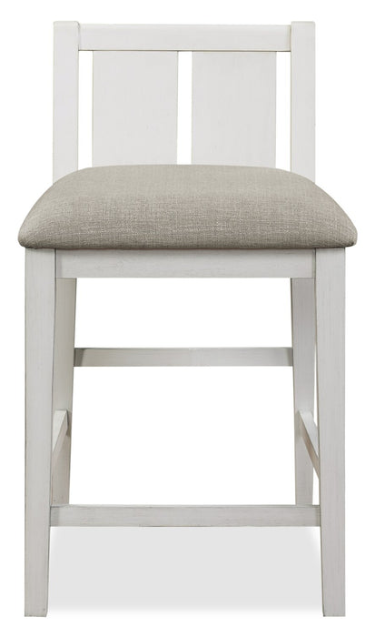 Ensemble de salle à manger Lane 3 pièces de hauteur comptoir avec table de 36,5 po (L), tablettes et port USB intégrées, et 2 chaises - blanc