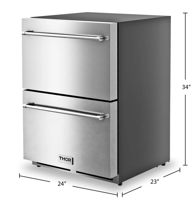 Congélateur à tiroirs Thor Kitchen de 3,36 pi3 pour l’intérieur et l’extérieur - TRZ24U