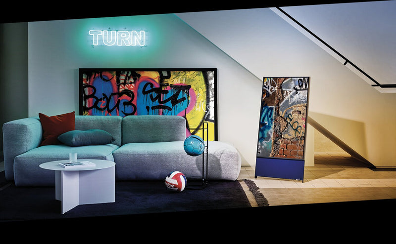 Téléviseur intelligent QLED Le Sero de Samsung 4K de 43 po avec Quantum HDR, HGiG et écran à rotation automatique (QN43LS05BAFXZC)